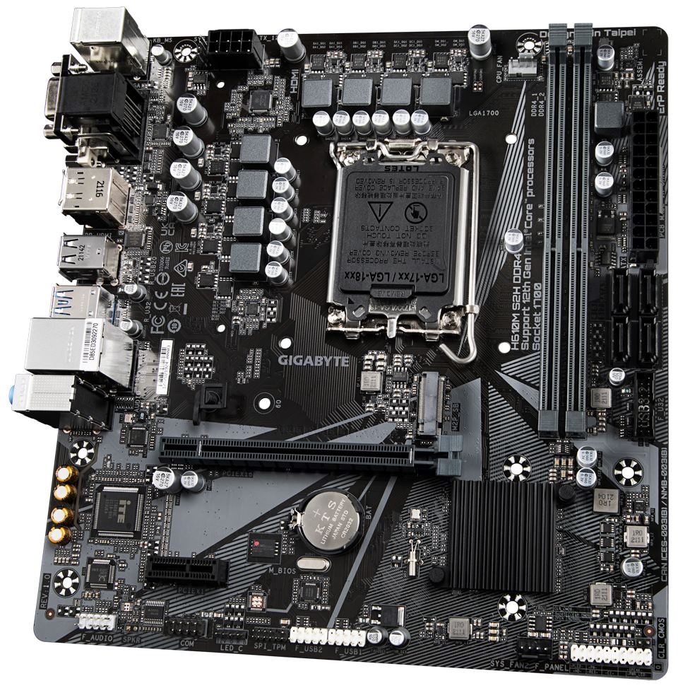 GIGABYTE H610M S2H DDR4 rev. 1.0 / Intel H610 / LGA1700 / 2x DDR4 / M.2 / DP / VGA / HDMI / DVI-D / mATX